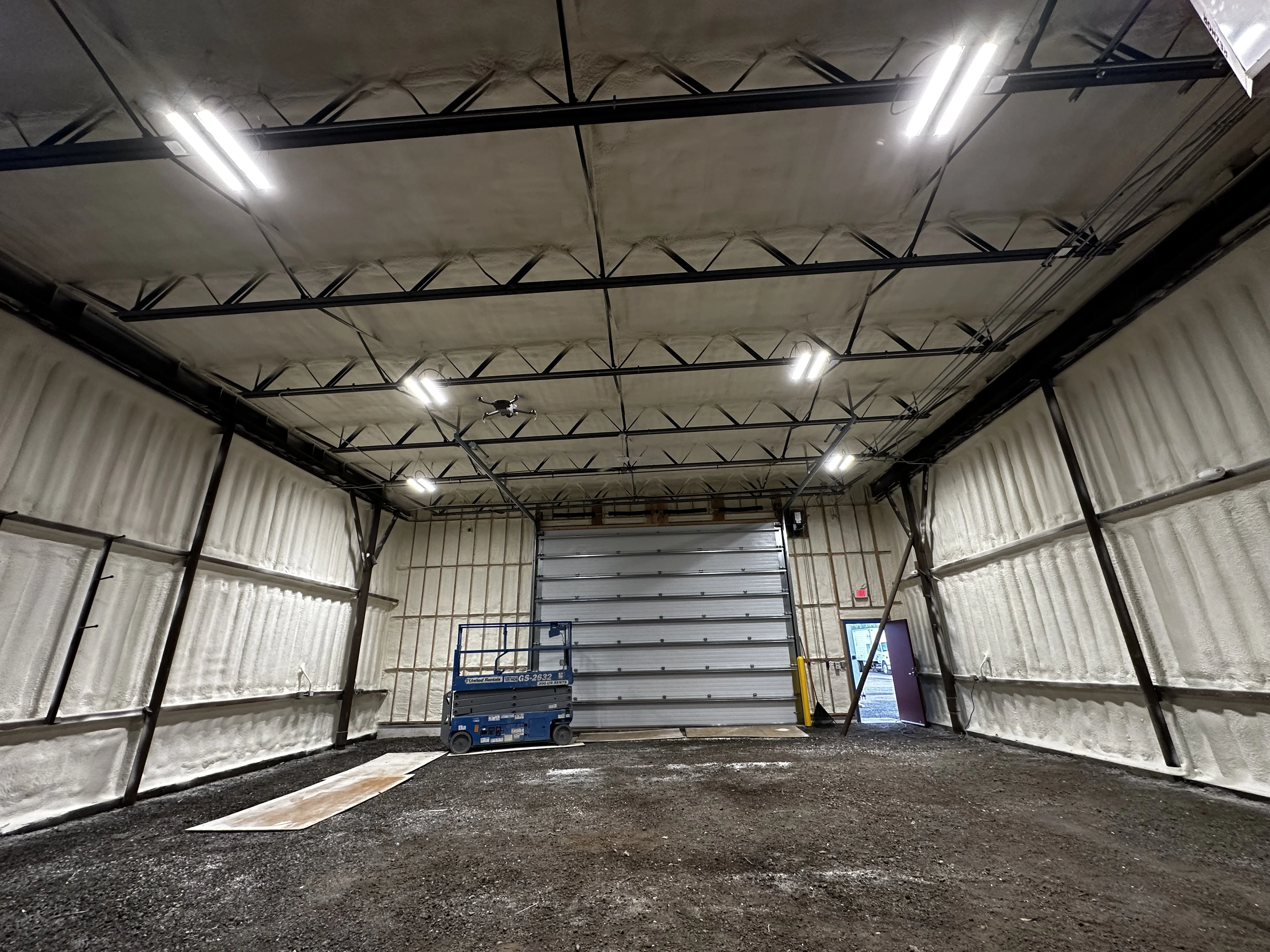 Alaska Steel Building Spray Foam Walls