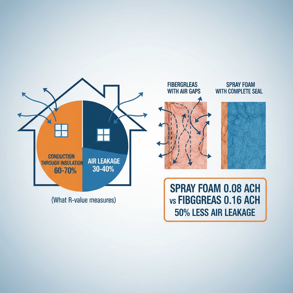 Diagram showing 30-40% of energy loss comes from air leakage